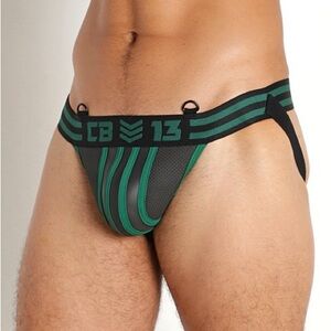 Cellblock13 Men's trojan Green and Black Jockstrap